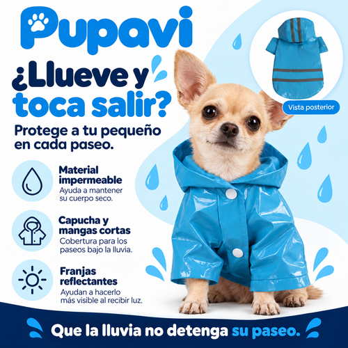 Impermeable reflectante para perros pequeños